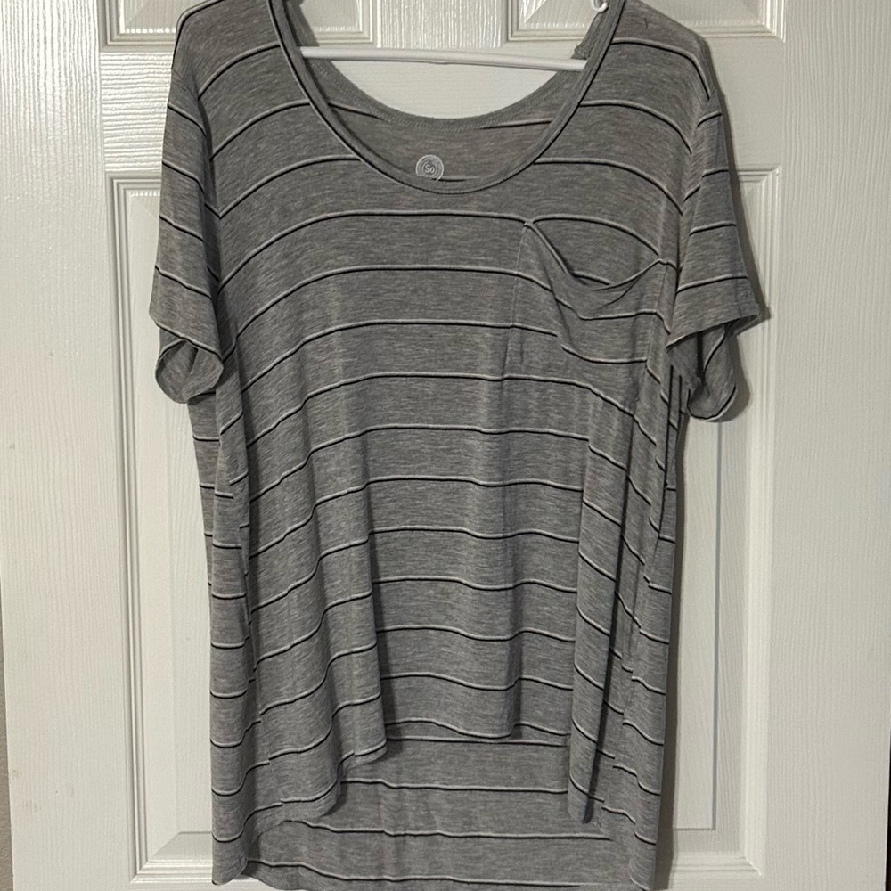 Gray‎ Striped Women's Top